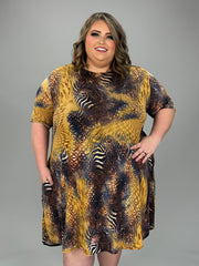 28 PSS {Can Do Attitude} Brown Animal Print Dress EXTENDED PLUS SIZE 4X 5X 6X