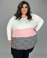 30 CP {Spark Of Love} Ivory/Blush/Black Floral Top CURVY BRAND!!!  EXTENDED PLUS SIZE 4X 5X 6X