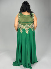 LD-F {Dance & Dream} Emerald Sequin Gown EXTENDED PLUS SIZE 24