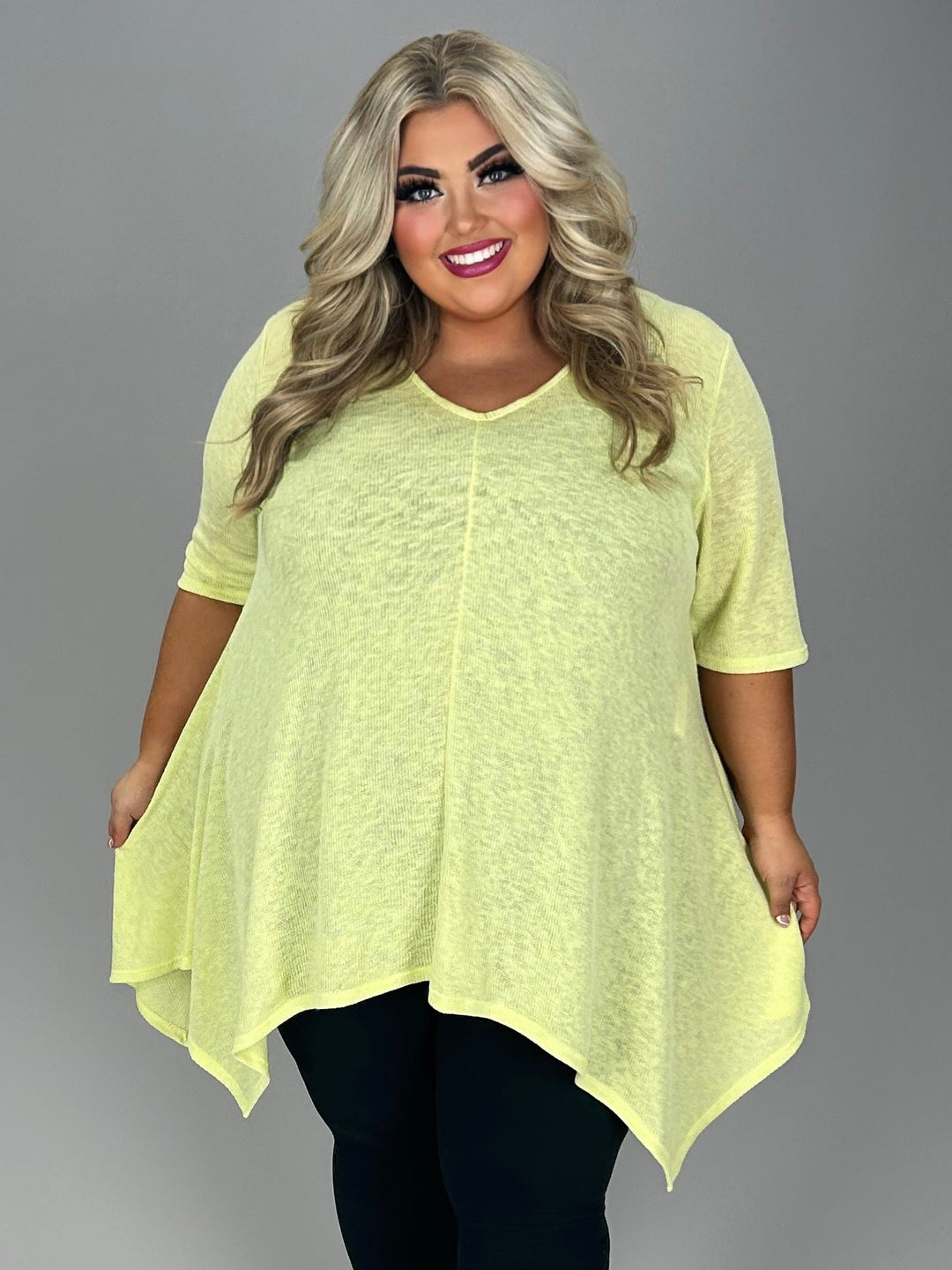 plus size neon yellow top