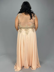 LD-F {Dance & Dream} Blush Sequin Gown EXTENDED PLUS SIZE 24