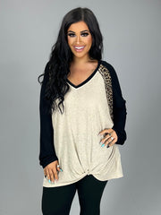 39 CP-G {Never Gets Old} Cream Black Leopard UMGEE Top PLUS SIZE XL 1X 2X