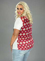 11 GT {Ultimate Gift} VOCAL Ivory/Red Cross Graphic Tee PLUS SIZE 1X 2X 3X