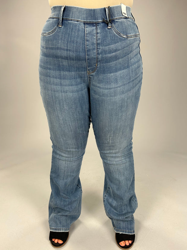 BT-Z {Judy Blue} Pull On Med Blue High Waist Slim Bootcut Jeans PLUS S –  Curvy Boutique Plus Size Clothing