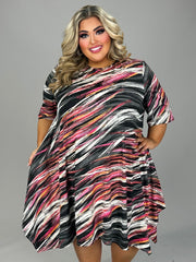 22 PSS {Reason To Stay} Black Multi-Color Print Dress EXTENDED PLUS SIZE 4X 5X 6X