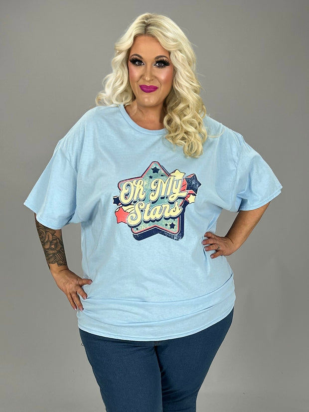 28 GT {Oh My Stars} Blue Graphic Tee PLUS SIZE 3X