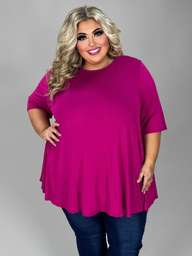 51 SSS {My Current Crush} Magenta Rounded Hem Top EXTENDED PLUS SIZE 4X 5X 6X