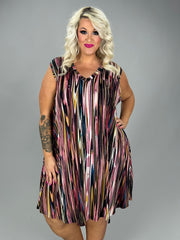 24 SV-A {We Promise Comfort}  V-Neck Print Dress EXTENDED PLUS SIZE 3X 4X 5X