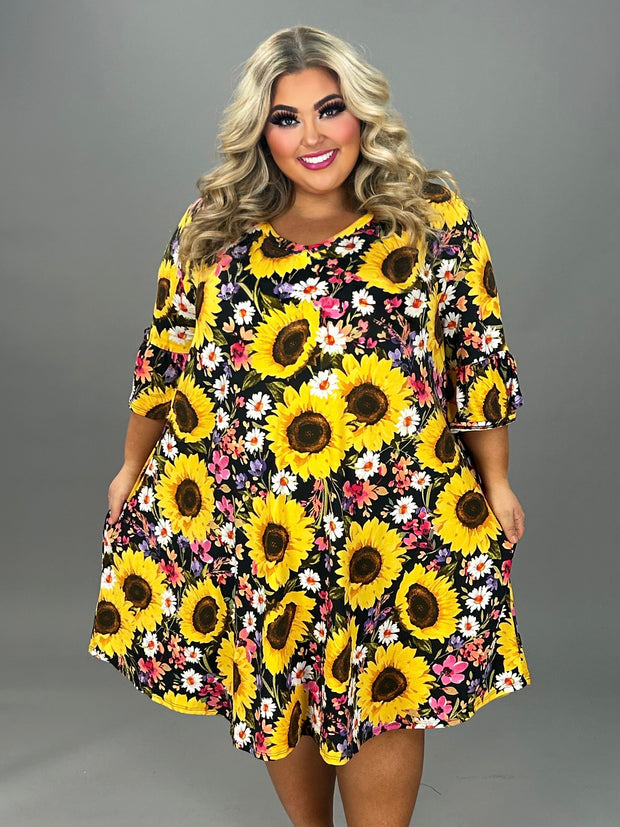 73 PSS {Obsessed With Sunflower} Yellow Sunflower Dress EXTENDED PLUS SIZE 4X 5X 6X