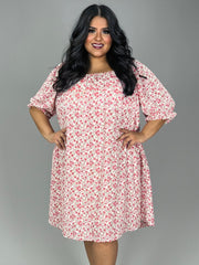91 PSS-K {Feeling So Sweet} Pink Floral Lined Dress PLUS SIZE 1X 2X 3X
