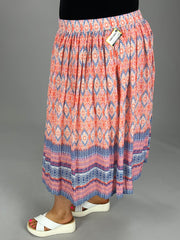 BT  M-109  {Blair} Orange Print Lined Skirt