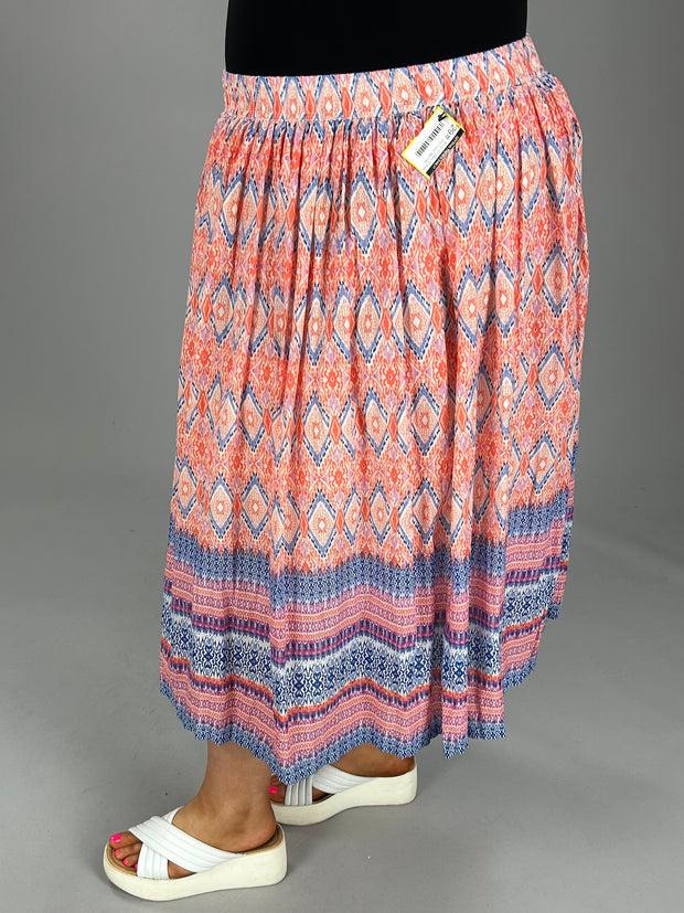 BT  M-109  {Blair} Orange Print Lined Skirt