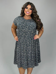 65 PSS {Loved Forever} Dark Green Floral Babydoll Dress PLUS SIZE 1X 2X 3X