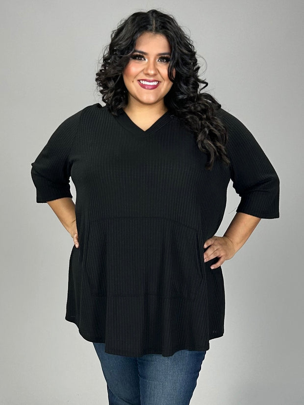 24 HD {Mellow Mood} Black Waffle Knit Hoodie CURVY BRAND!!!  EXTENDED PLUS SIZE 3X 4X 5X 6X (True to Size)