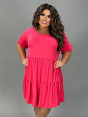 63 SSS {All About The Tier} Coral Tiered Dress EXTENDED PLUS SIZE 3X 4X 5X