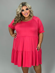 63 SSS {All About The Tier} Coral Tiered Dress EXTENDED PLUS SIZE 3X 4X 5X