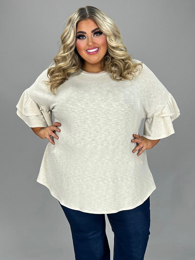 31 SSS {Icing On Top} Ivory Ruffle Sleeve Top EXTENDED PLUS SIZE 4X 5X 6X
