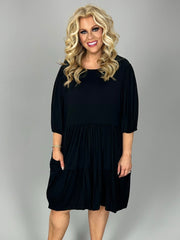 37 SQ {Love Is The Key} Black Tiered Dress PLUS SIZE XL 2X 3X