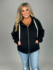 20 OT-K  {Warm & Fuzzy} BLACK Zip   Jacket PLUS SIZE 1X 2X 3X