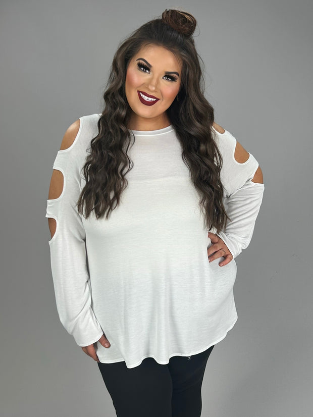 26 OS-Y {Made To Order} Ivory Open Shoulder Top PLUS SIZE 1X 2X 3X