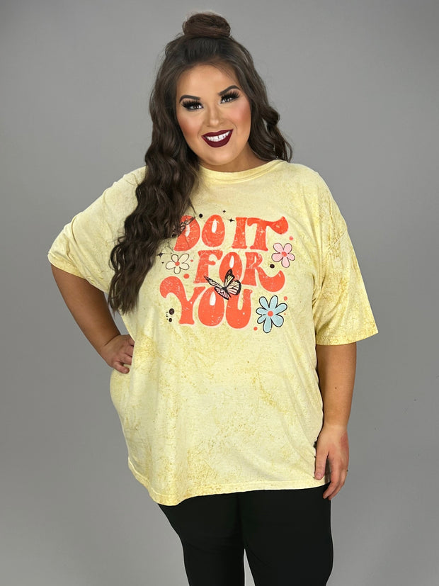 32 GT {Do It For You} Blasted Yellow Comfort Colors Graphic Tee PLUS SIZE 3X