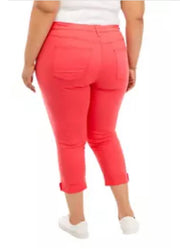 BT-O "New Mix" Coral Capri Stretchy Jeggings With Pockets