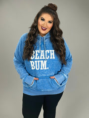 53 GT-E {Beach Bum Ready} Heather Royal Blue Graphic Hoodie PLUS SIZE 3X