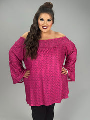 18 OS {These Are The Best} Fuchsia Dalmation Print Top PLUS SIZE 3X