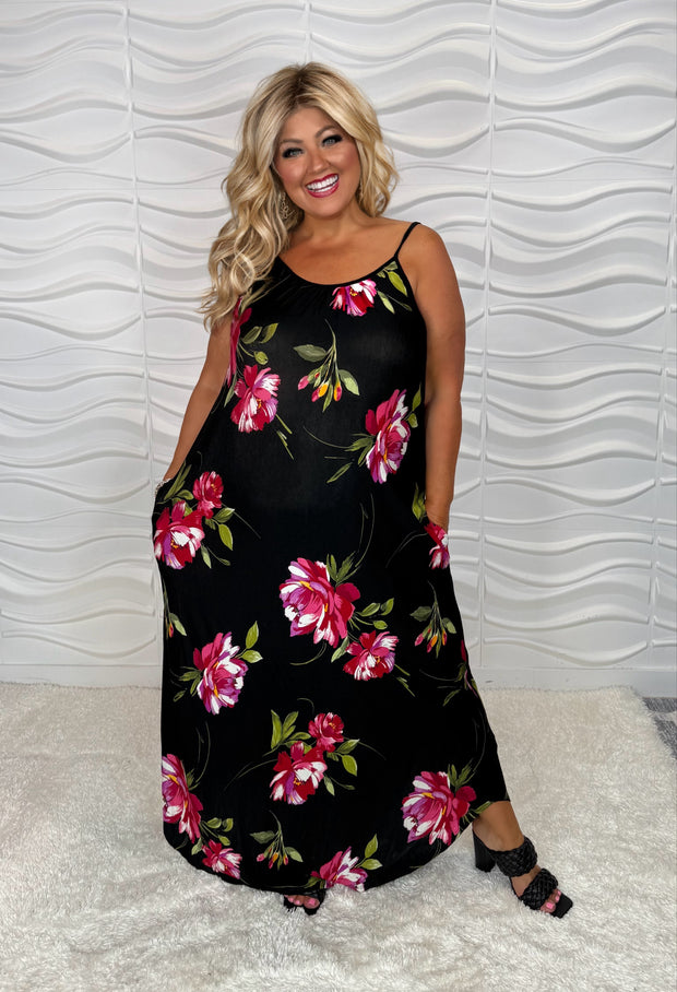 LD {Do It Right} Black Floral Sleeveless Maxi Dress PLUS SIZE 1X 2X 3X LD {Do It Right} Black Floral Sleeveless Maxi Dress PLUS SIZE 1X 2X 3X