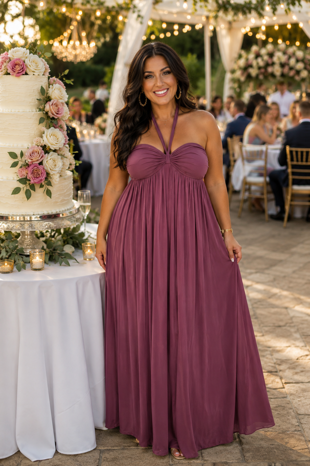 LD {Expressing Yourself} Dk Mauve Halter Maxi Dress PLUS SIZE XL 2X 3X LD {Expressing Yourself} Dk Mauve Halter Maxi Dress PLUS SIZE XL 2X 3X
