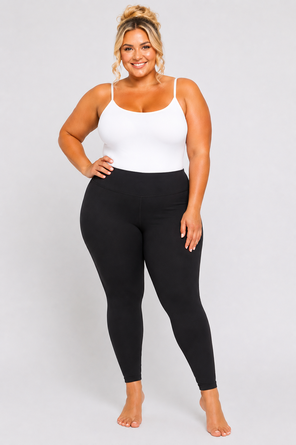 LEG-1 {Most Favorite Leggings} Solid Black Full Length Leggings