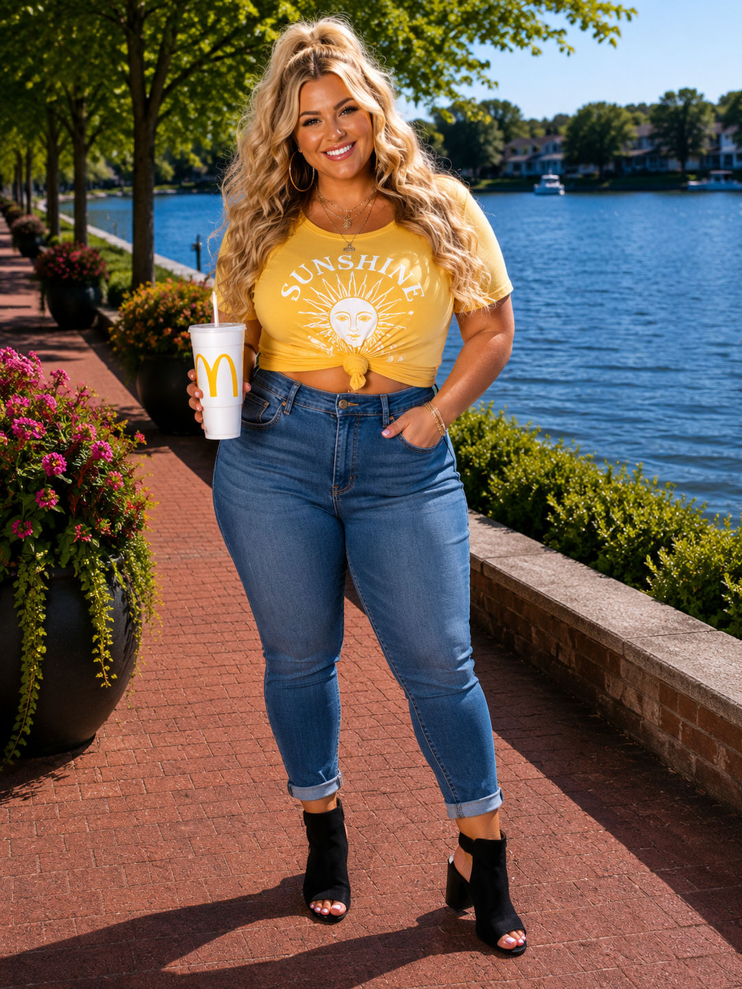 BT-Z {Wax Jean} Med Wash Blue Mid-Rise Ankle Grazer Jeans PLUS