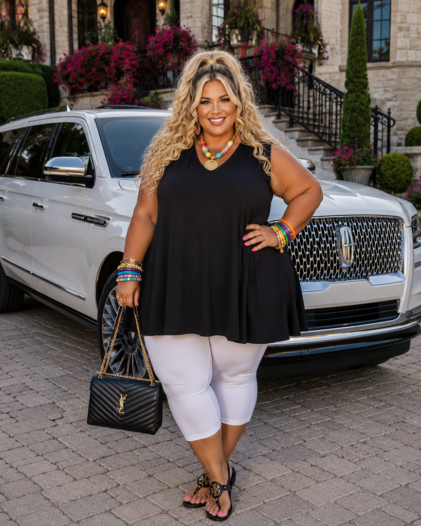 18 SSS-Z {Free Forever} Black Oversized Top PLUS SIZE 1X/2X 2X/3X