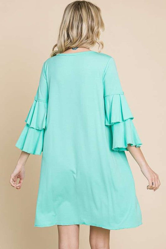 60 SQ {No Excuses} Mint V-Neck Tiered Sleeve Dress PLUS SIZE 1X 2X 3X 1X 60 SQ {No Excuses} Mint V-Neck Tiered Sleeve Dress PLUS SIZE 1X 2X 3X 1X