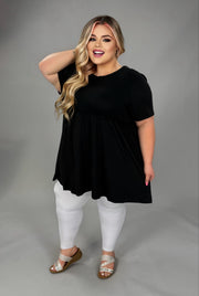 100 SSS {Chasing Dreams} Black Ruffle Babydoll Tunic EXTENDED PLUS SIZE 1X 2X 3X 4X 5X