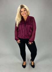 PLS-A  M-109 {Guess} Burgundy Tie-Neck Top Retail $79.00 PLUS SIZE XL