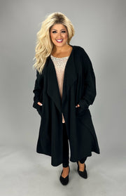 17 OT {Obsessed} Black Sweater Duster w/Pockets PLUS SIZE 1X 2X 3X