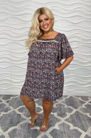 100 PSS {Learning To Grow} UMGEE Navy Floral Dress PLUS SIZE XL 1X 2X
