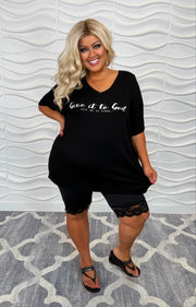 18 GT-A {Give It To God} Black V-Neck Graphic Tee PLUS SIZE 1X 2X 3X