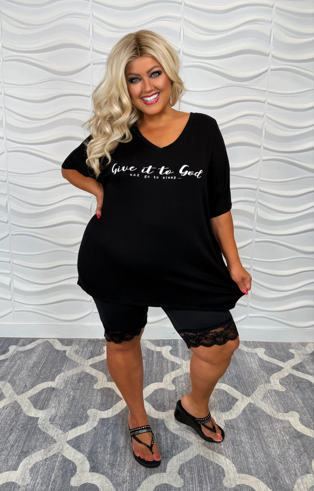 18 GT-A {Give It To God} Black V-Neck Graphic Tee PLUS SIZE 1X 2X 3X