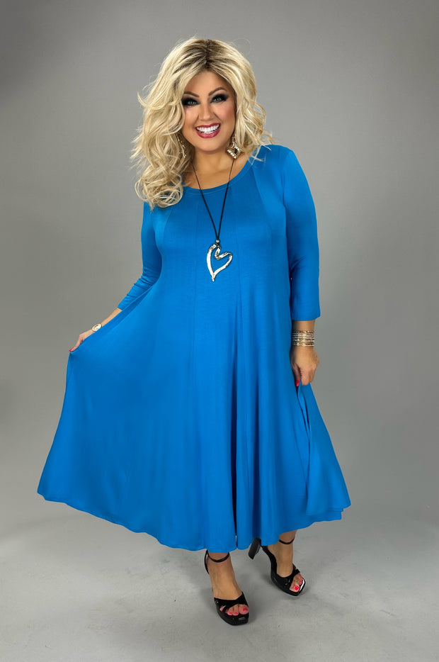55 SQ {Playing For Keeps} Turquoise Pleated A-Line Dress PLUS SIZE 1X 2X 3X 3X 55 SQ {Playing For Keeps} Turquoise Pleated A-Line Dress PLUS SIZE 1X 2X 3X 3X