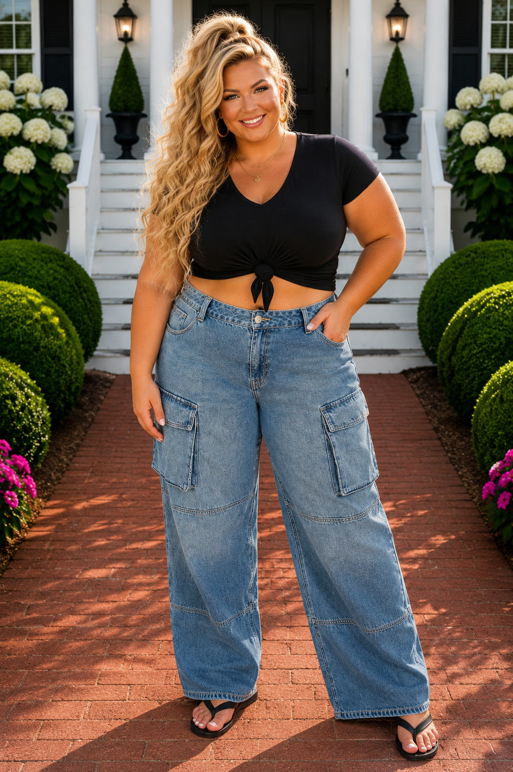 LEG-59 {Ms Cello} Mid-Waisted Washed Denim Skater Jeans PLUS SIZE 14 16 18 16