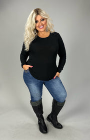 36 SLS-A  {Undercover}  Black Long Sleeve Top PLUS SIZE XL 1X 2X