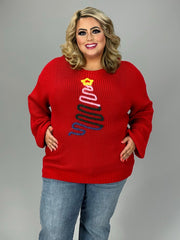 34 GT  {Christmas Tree} Red Christmas Tree Sweater PLUS SIZE 1X 2X 3X