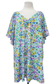 100 PSS {Cottage Blooms} Lilac Floral Flutter Sleeve Top EXTENDED PLUS SIZE 2X 3X 4X  TRUE TO SIZE!!