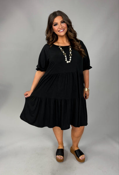 blue dress for baby girl 100 SSS {Who I Am} Black Tiered Short Sleeve Dress Extended Plus Size 3X 4X 5X 3X