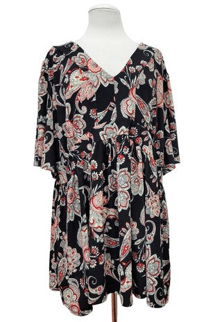 100 PSS {When You Believe} Black Paisley Babydoll Top EXTENDED PLUS SIZE 3X 4X 5X