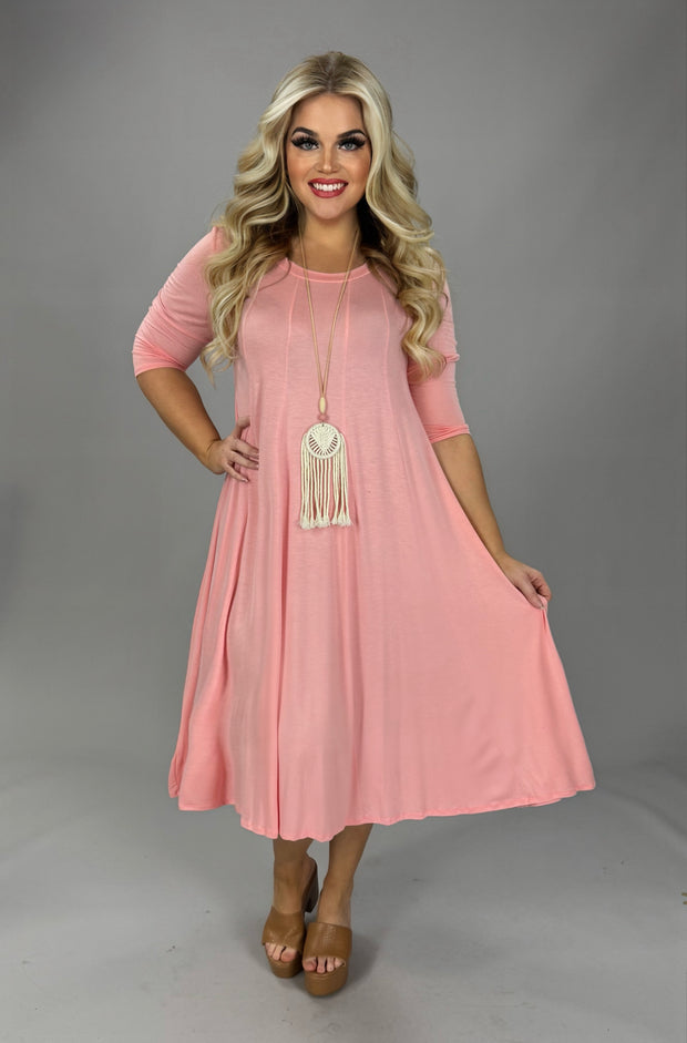 25 SQ {Playing For Keeps} Peach Pleated A-Line Dress PLUS SIZE 1X 2X 3 Curvy Boutique Plus Size Clothing 25 SQ {Playing For Keeps} Peach Pleated A-Line Dress PLUS SIZE 1X 2X 3 Curvy Boutique Plus Size Clothing