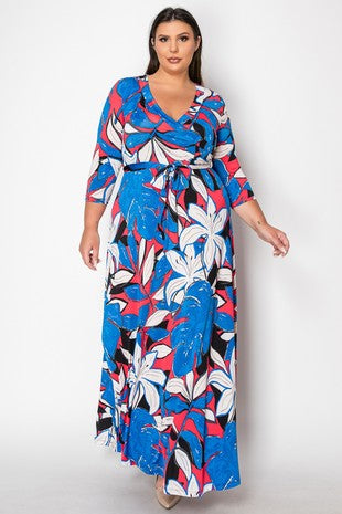 plus size faux wrap dress Final Sale in Pink Fuchsia jersey dress in ever Plus Size Boho Fuchsia Pink