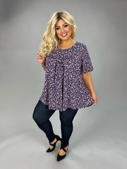 100 PSS {Just Hanging Out} Purple Floral Shirred Top EXTENDED PLUS SIZE 2X 3X 4X  TRUE TO SIZE!!